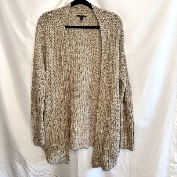 Eileen Fisher Womens Size Small Wheat Organic Cotton Patch Pocket Long Cardigan - Picture 1 of 11